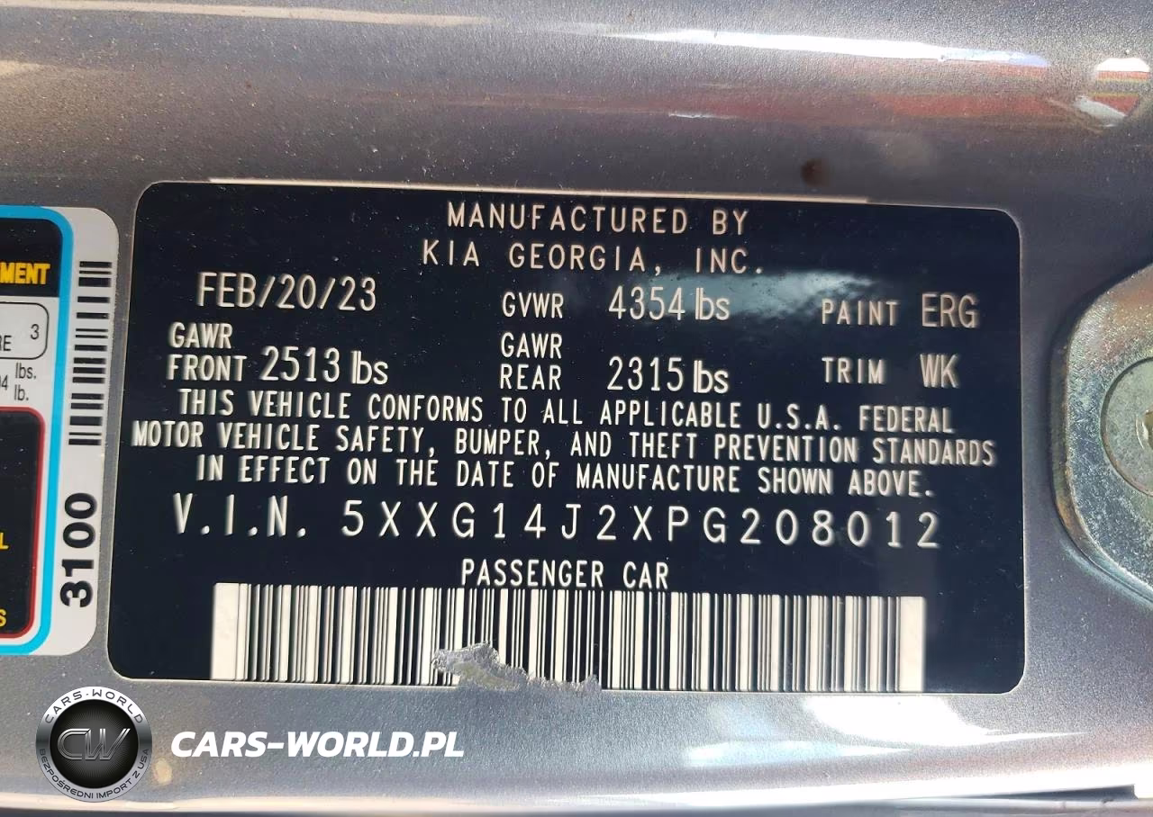 2023 Kia K5 Lxs VIN:5XXG14J2XPG208012 - 12