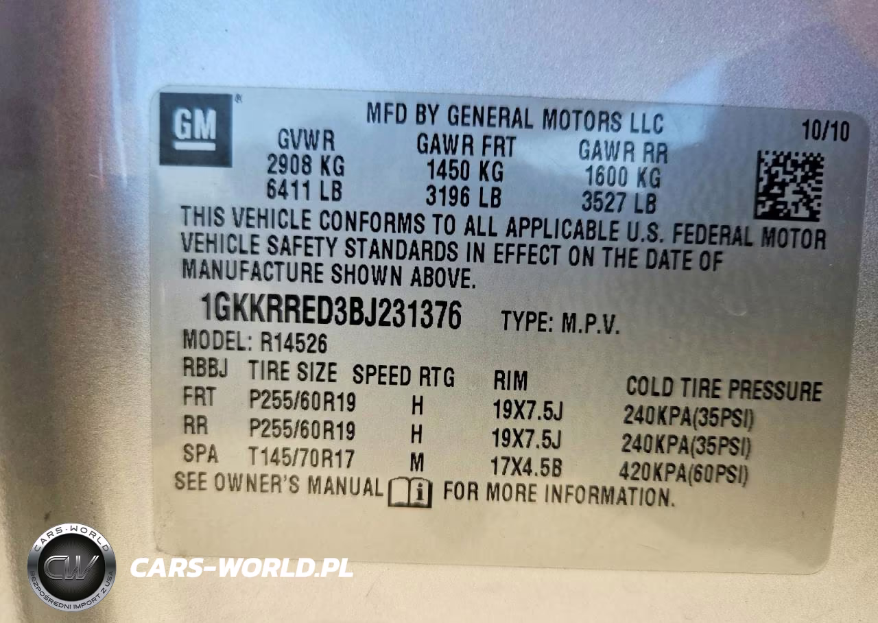 2011 GMC Acadia Slt-1 VIN:1GKKRRED3BJ231376 - 13