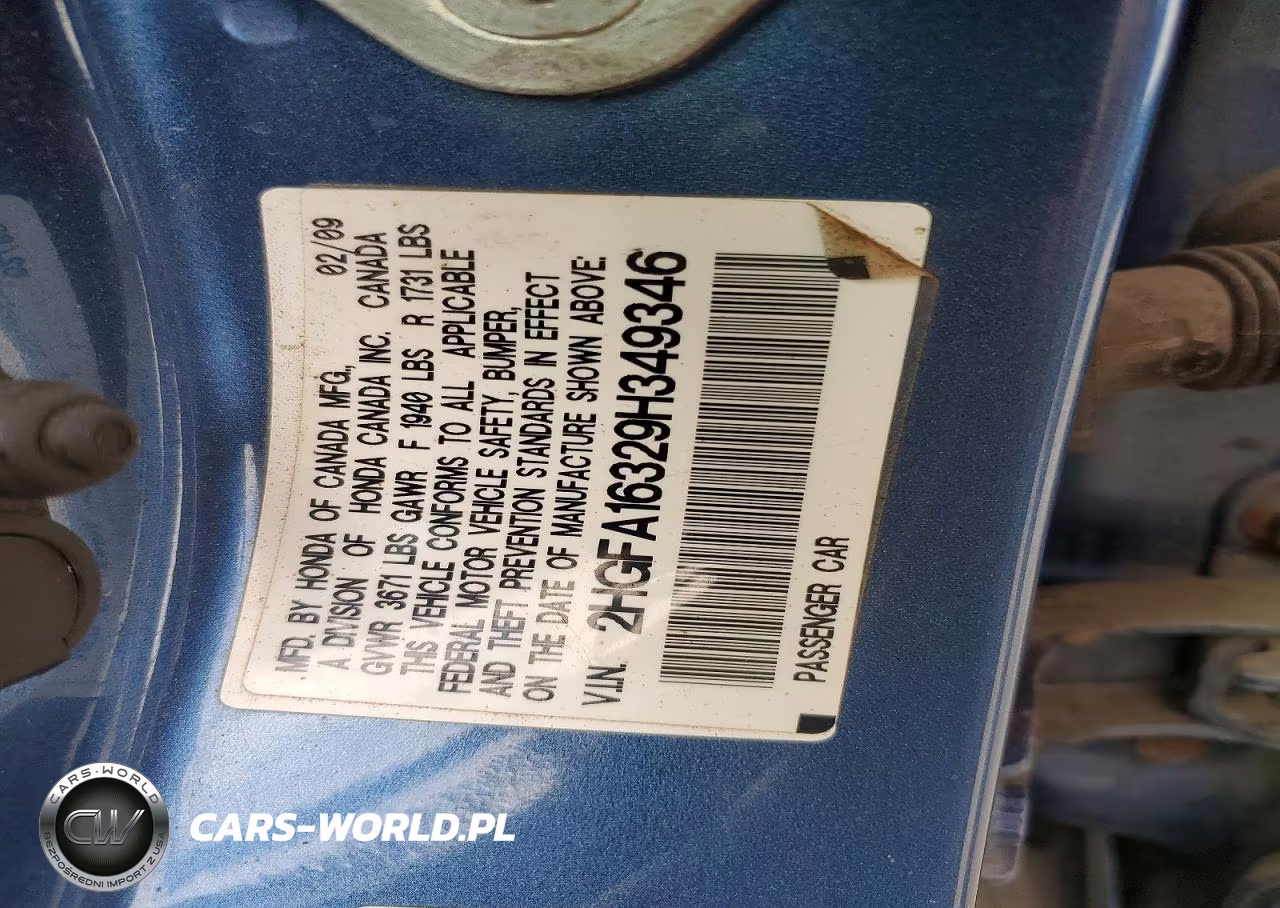 2009 Honda Civic Vp VIN:2HGFA16329H349346 - 12