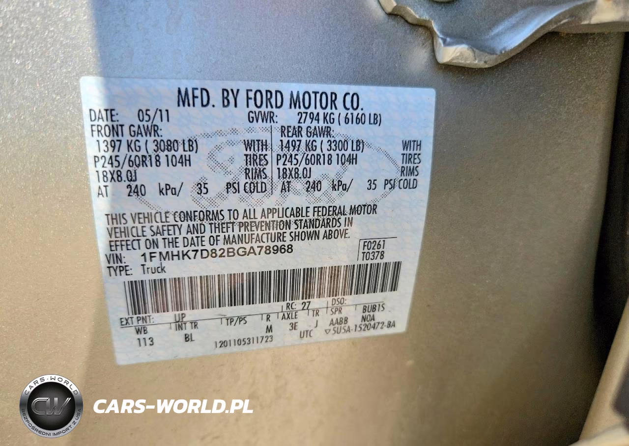 2011 Ford Explorer Xlt VIN:1FMHK7D82BGA78968 - 13