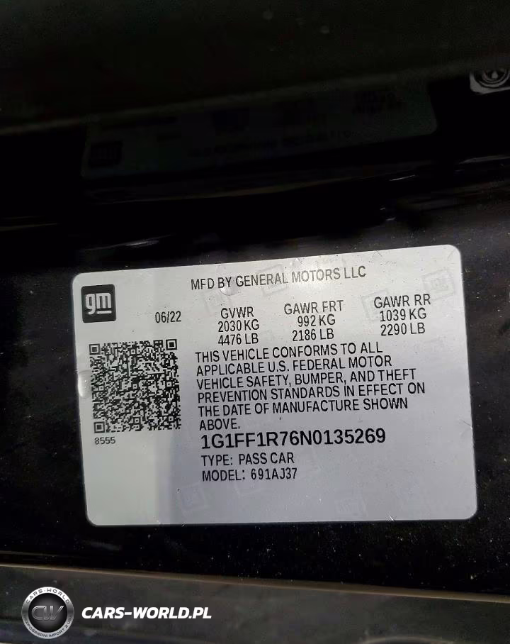 2022 Chevrolet Camaro Lt1 VIN:1G1FF1R76N0135269 - 12