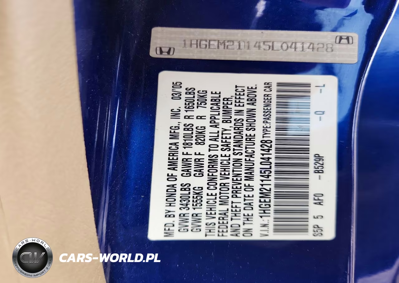 2005 Honda Civic Dx Vp VIN:1HGEM21145L041428 - 12