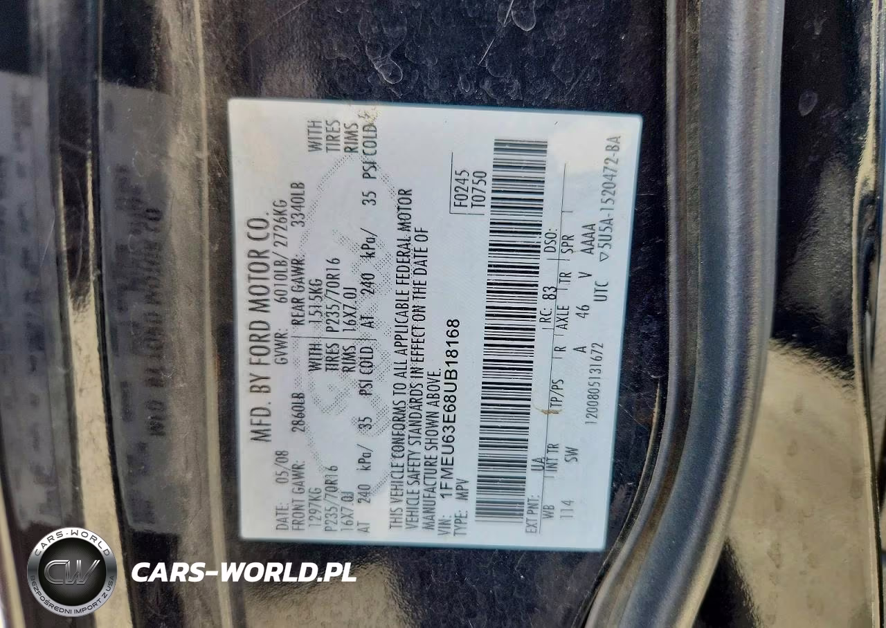 2008 Ford Explorer Xlt VIN:1FMEU63E68UB18168 - 13