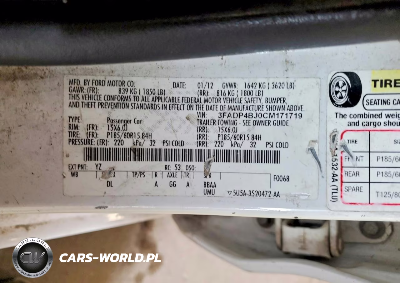 2012 Ford Fiesta Se VIN:3FADP4BJ0CM171719 - 12