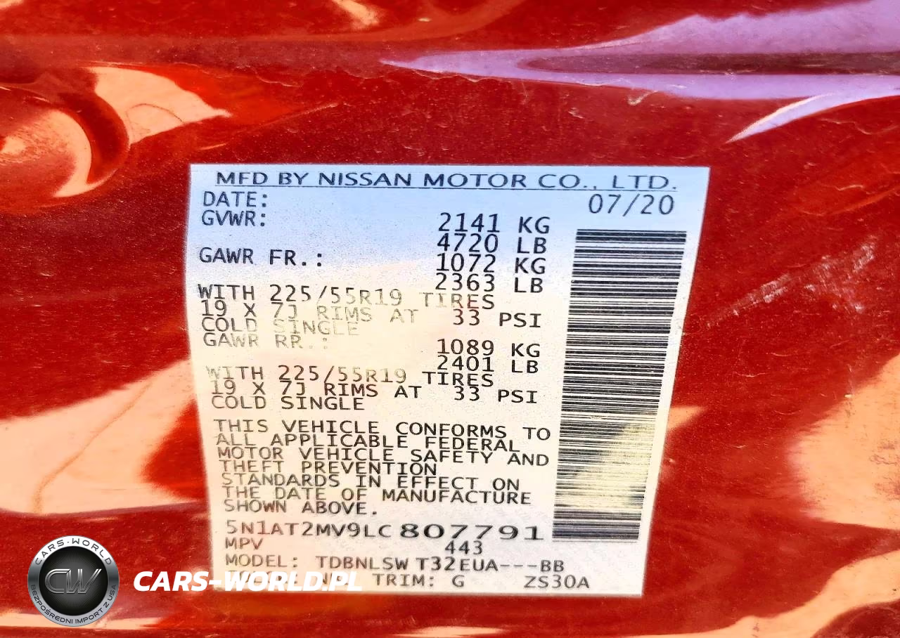 2020 Nissan Rogue Sl VIN:5N1AT2MV9LC807791 - 13