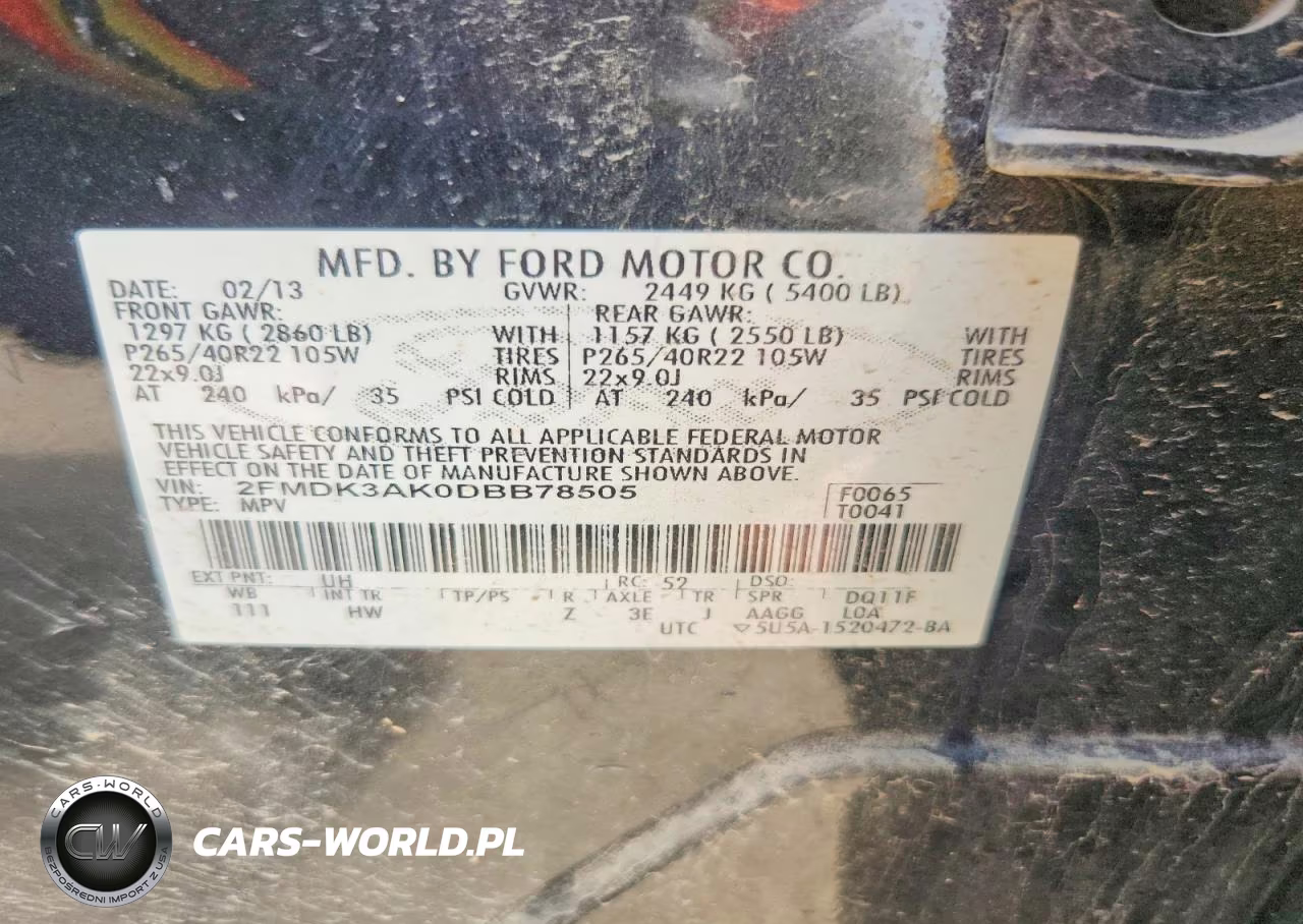 2013 Ford Edge Sport VIN:2FMDK3AK0DBB78505 - 14