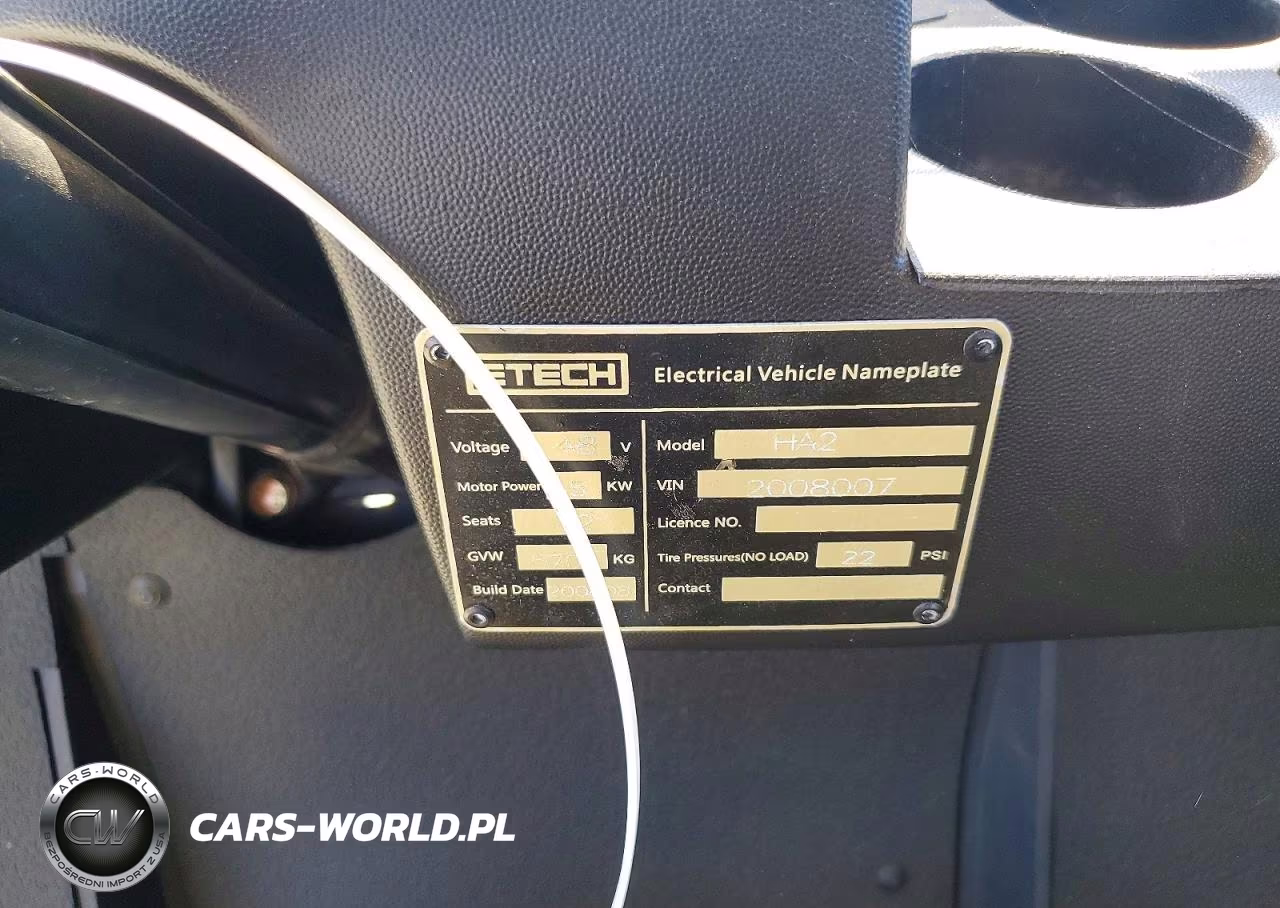 2021 Etech Ha2 Golf Cart VIN:2008007 - 8