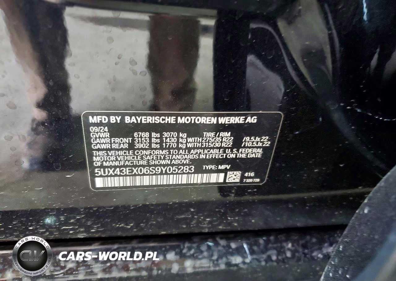 2026 BMW X6 M60I VIN:5UX43EX06S9Y05283 - 14
