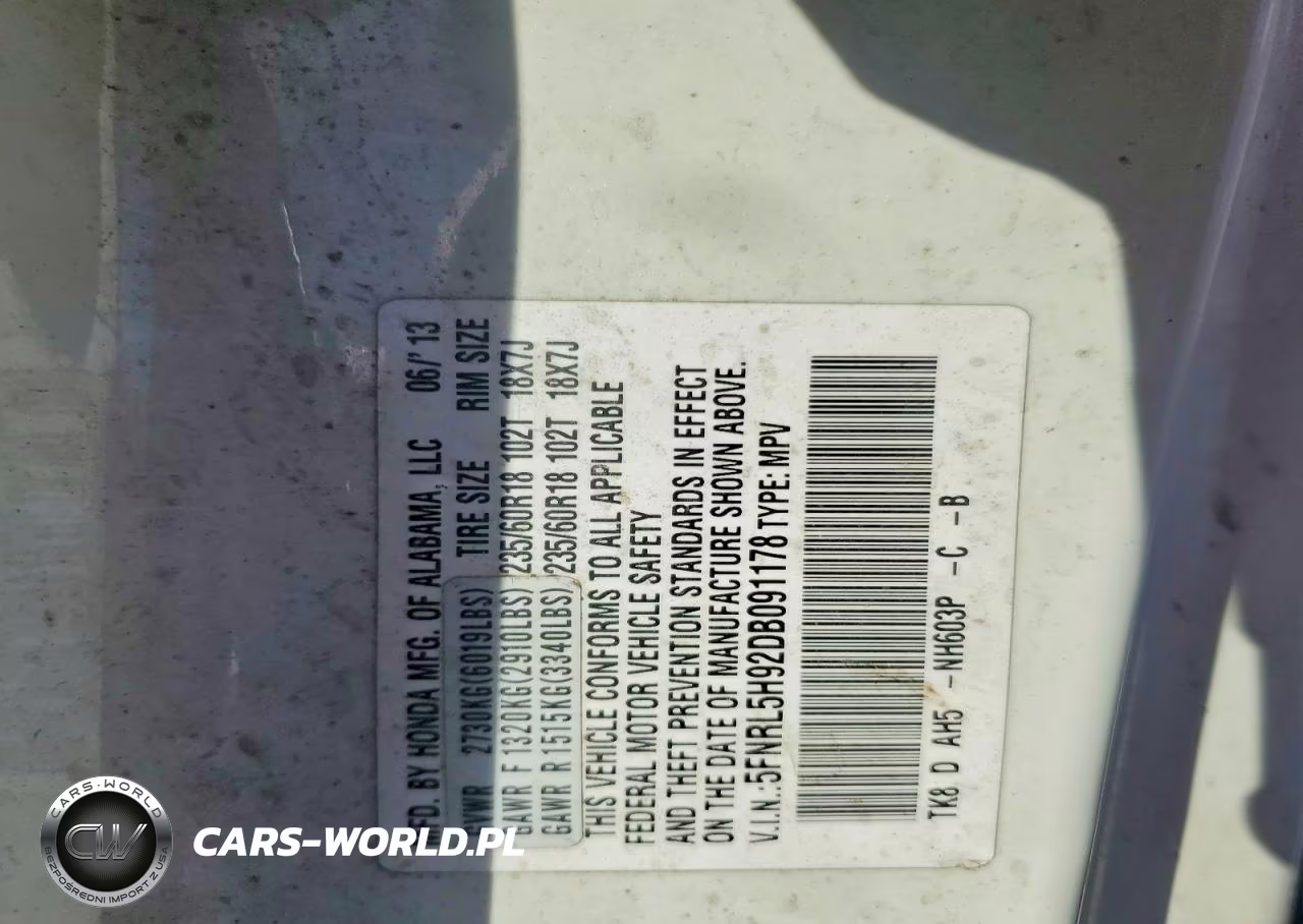 2013 Honda Odyssey Touring VIN:5FNRL5H92DB091178 - 13