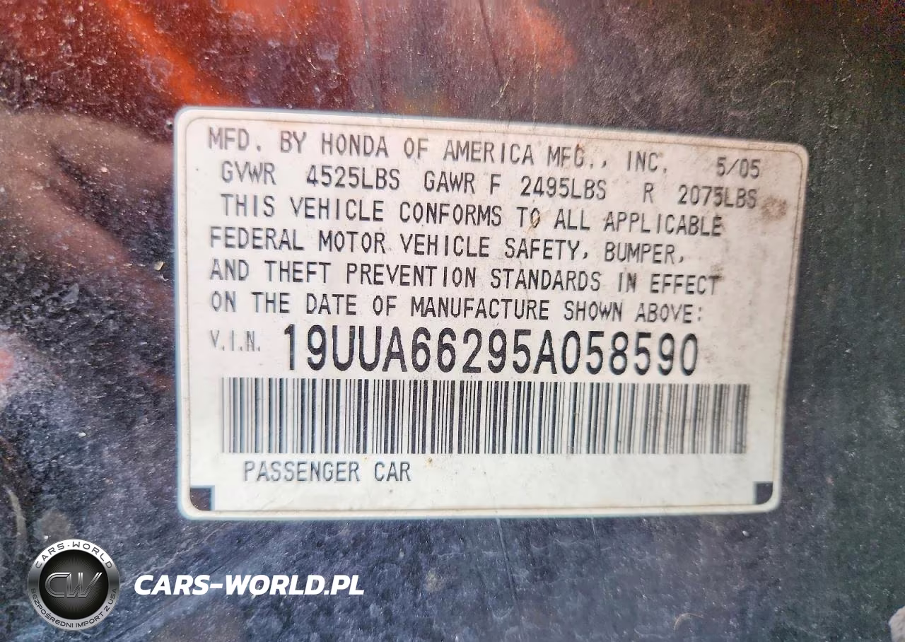 2005 Acura Tl VIN:19UUA66295A058590 - 12