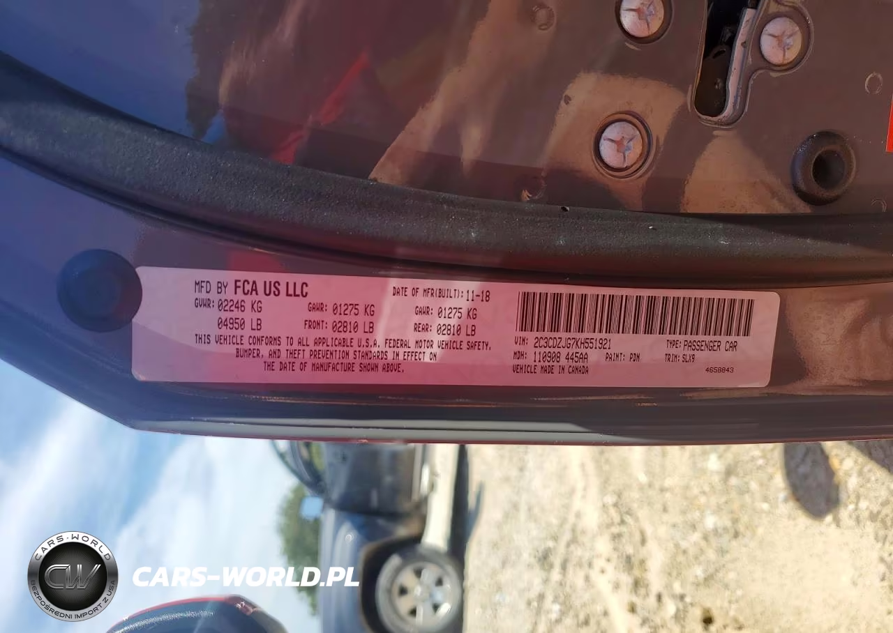2019 Dodge Challenger Gt VIN:2C3CDZJG7KH551921 - 13