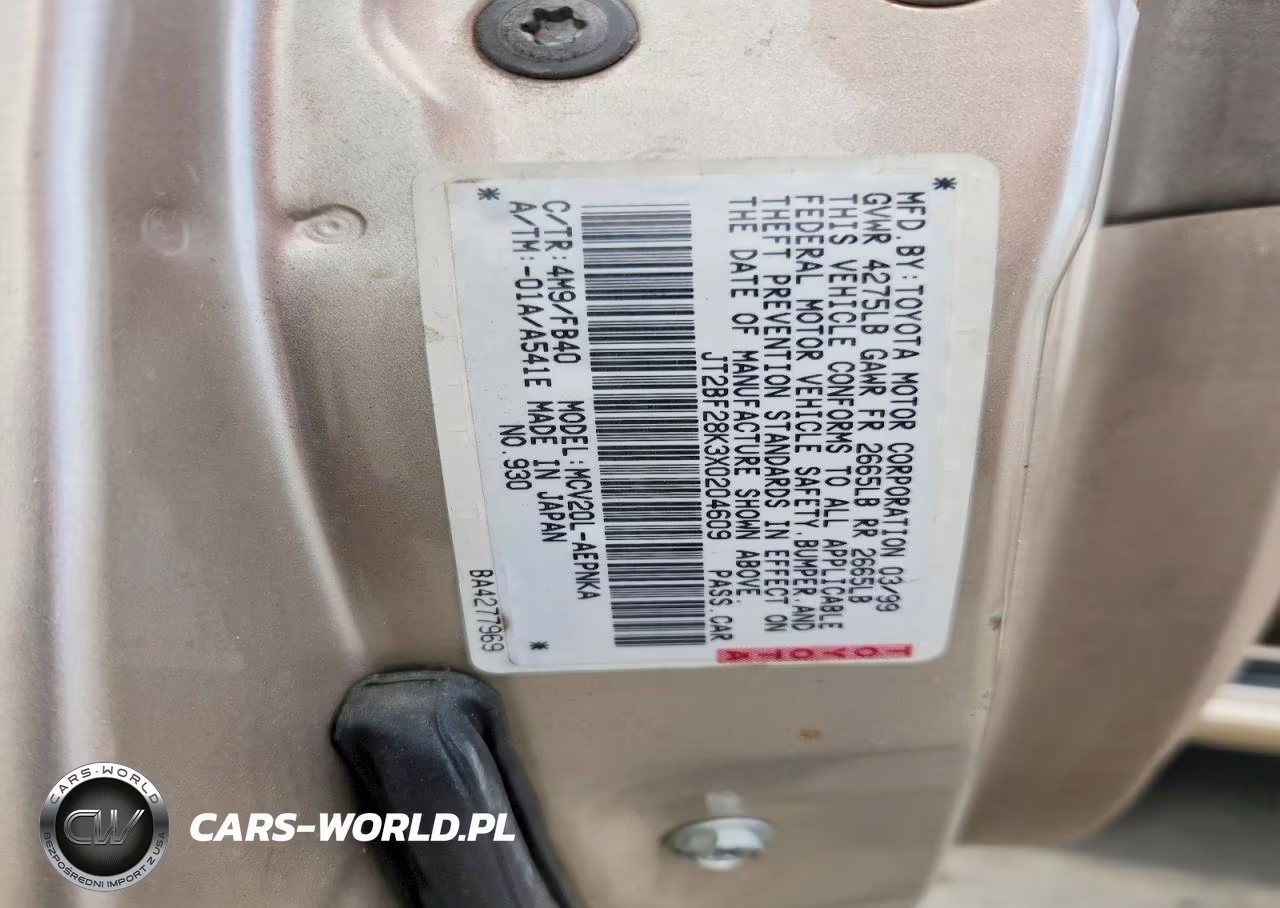 1999 Toyota Camry Le V6 VIN:JT2BF28K3X0204609 - 12