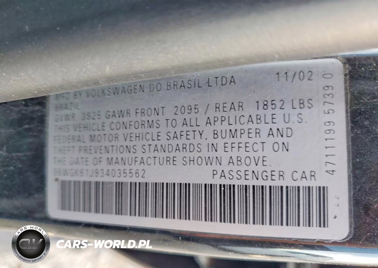 2003 Volkswagen Golf Gls VIN:9BWGK61J934035562 - 13