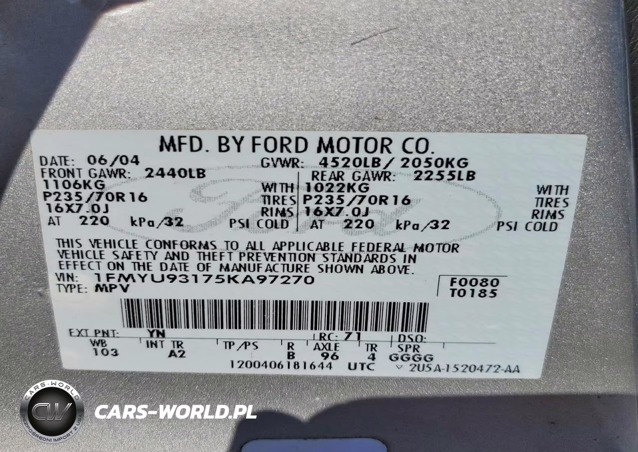 2005 Ford Escape Xlt VIN:1FMYU93175KA97270 - 13