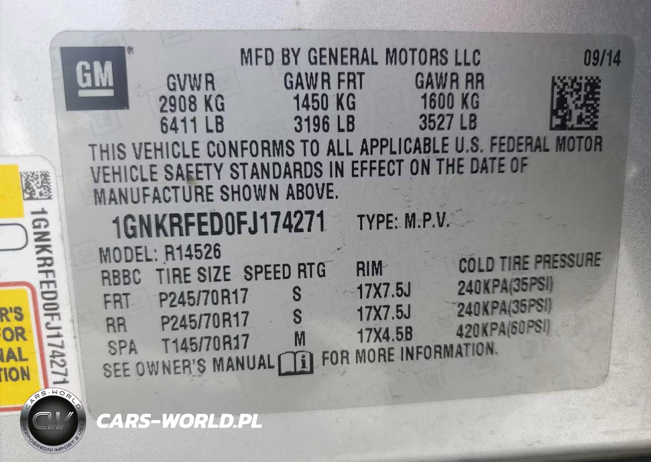 2015 Chevrolet Traverse Ls VIN:1GNKRFED0FJ174271 - 13
