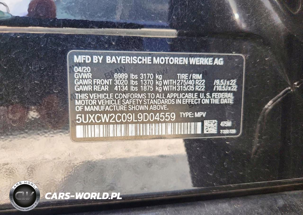 2020 BMW X7 xDrive40I VIN:5UXCW2C09L9D04559 - 13