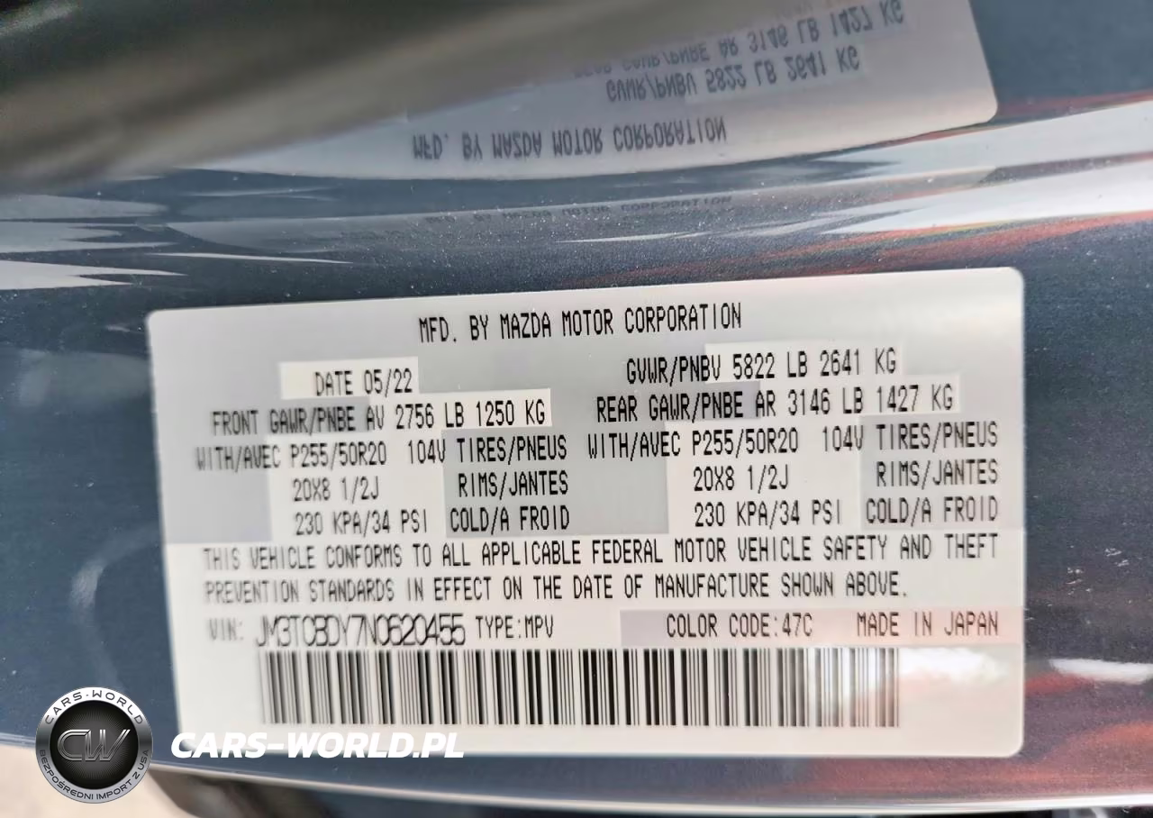 2022 Mazda Cx-9 Grand Touring VIN:JM3TCBDY7N0620455 - 14