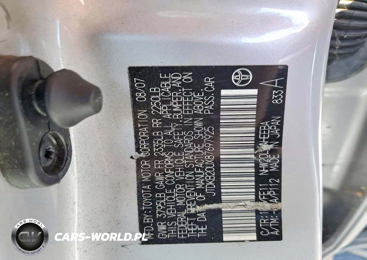 2008 Toyota Prius Base VIN:JTDKB20UX87697925 - 12