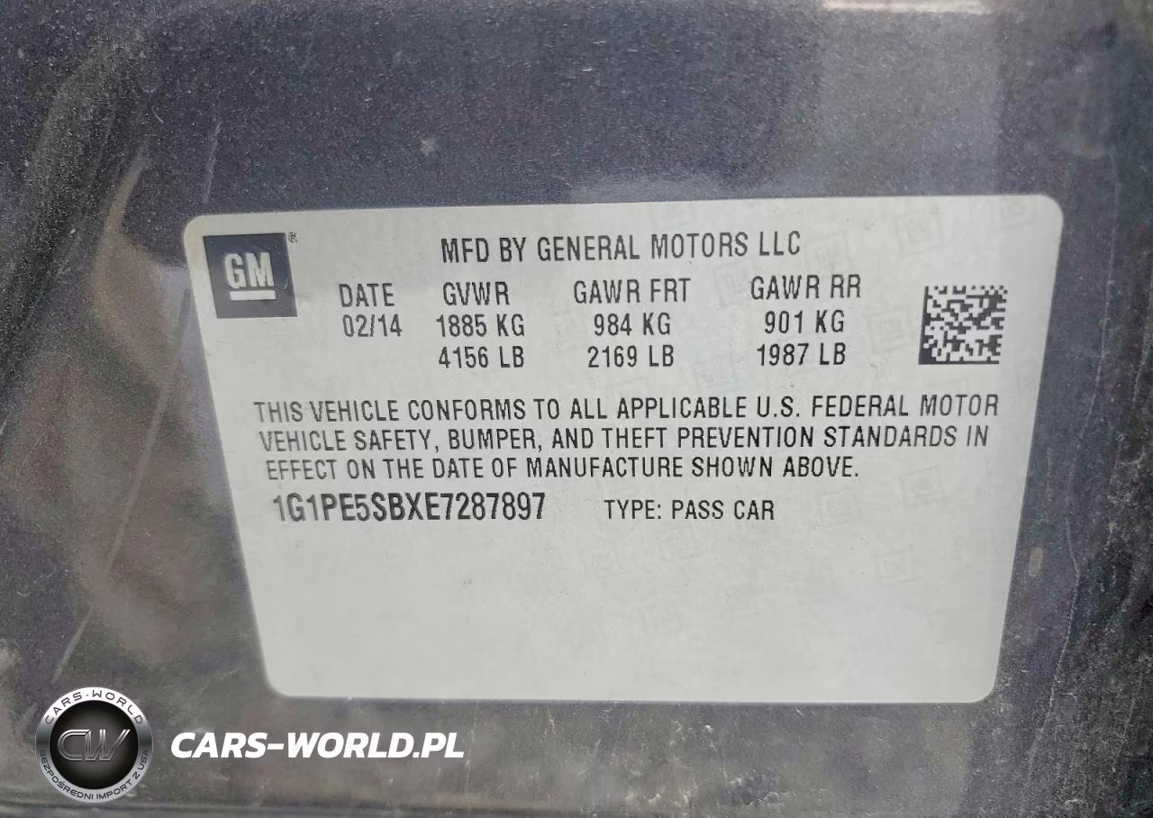 2014 Chevrolet Cruze Lt VIN:1G1PE5SBXE7287897 - 12