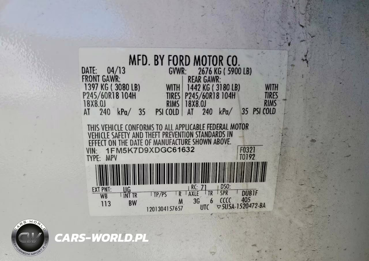 2013 Ford Explorer Xlt VIN:1FM5K7D9XDGC61632 - 13
