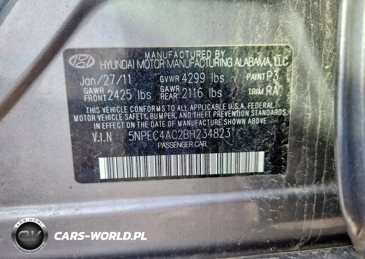 2011 Hyundai Sonata Limited VIN:5NPEC4AC2BH234823 - 13