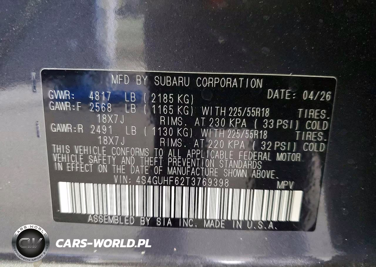 2026 Subaru Crosstrek Sport VIN:4S4GUHF62T3769398 - 13