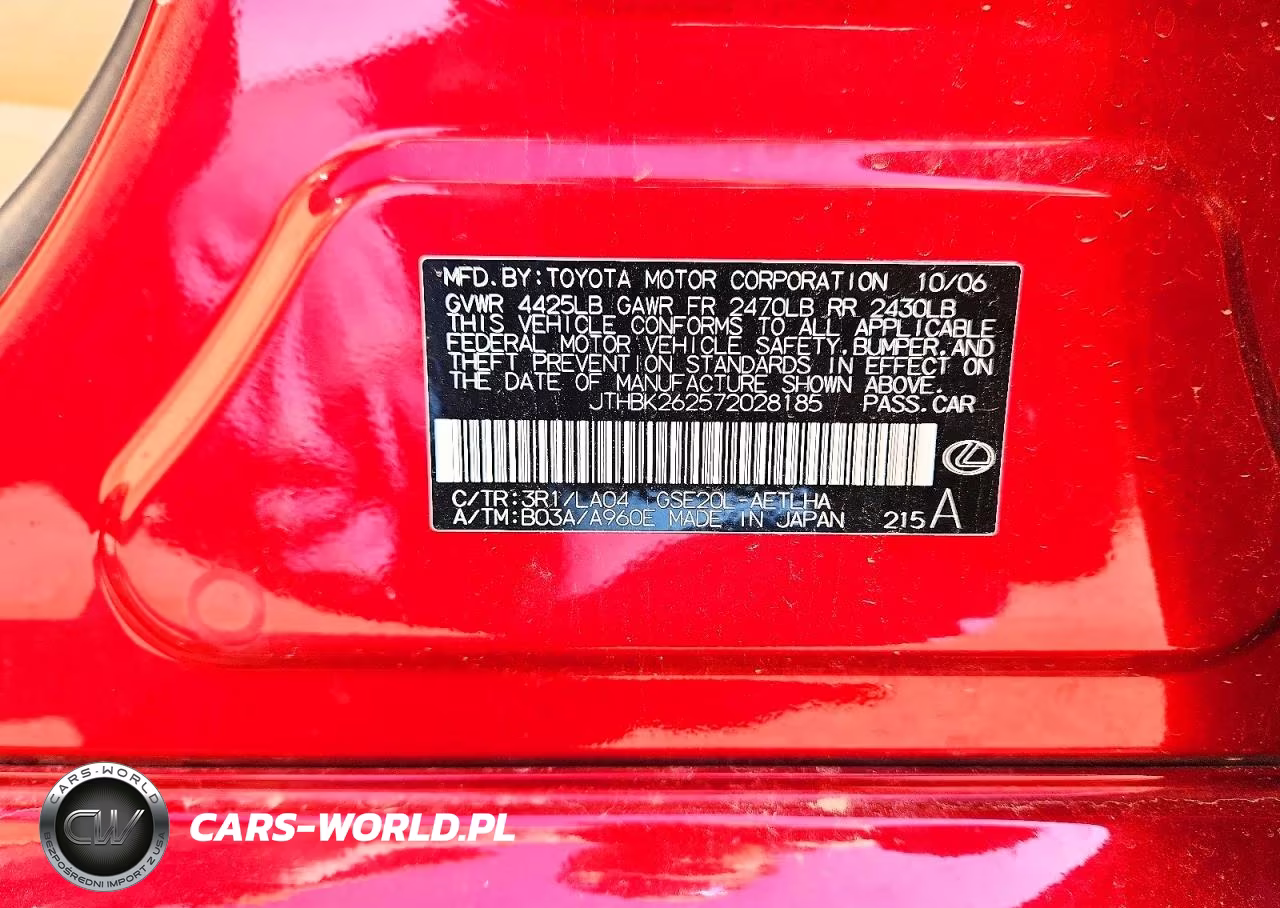 2007 Lexus Is 250 VIN:JTHBK262572028185 - 12