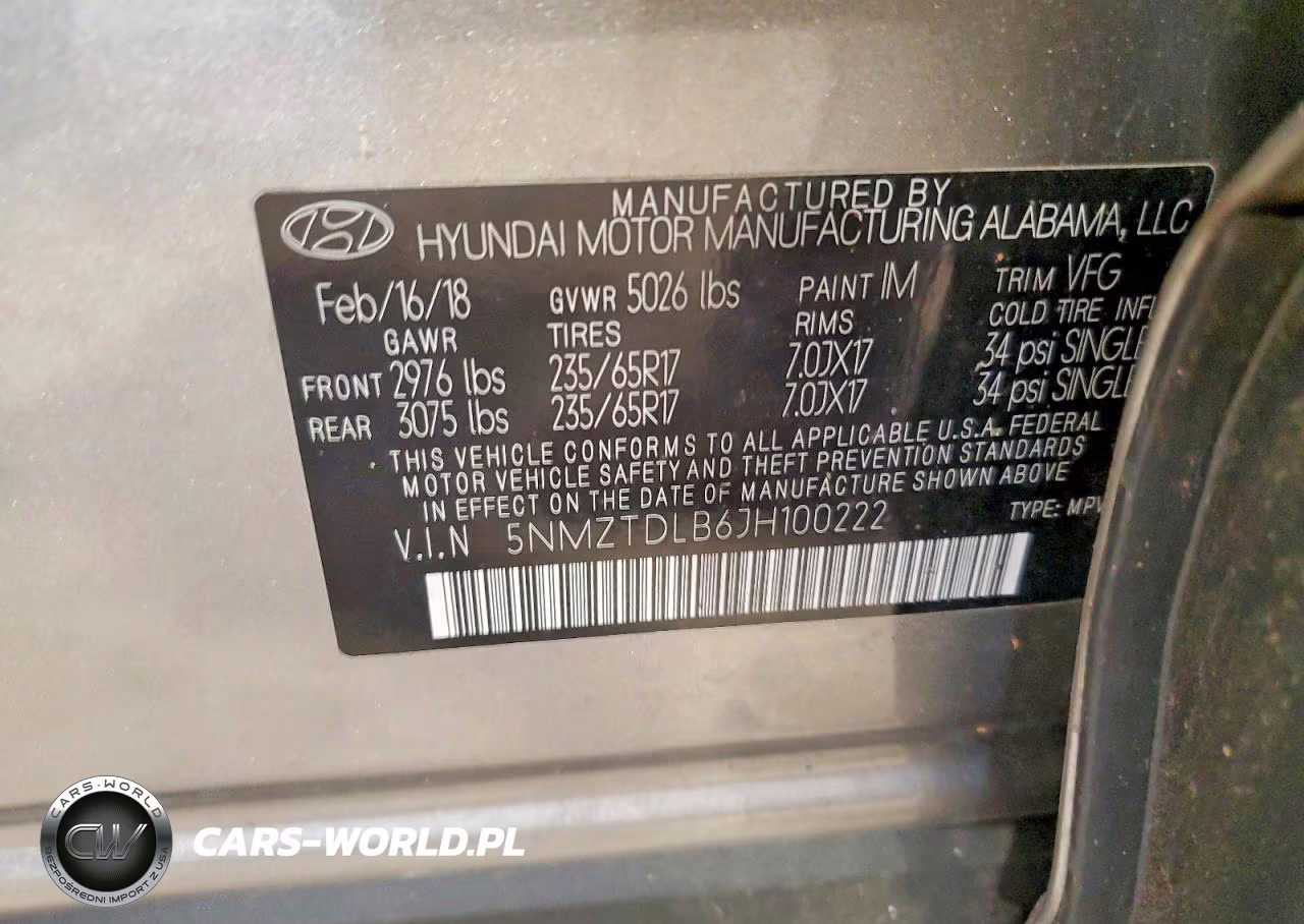 2018 Hyundai Santa Fe Sport 2.4L VIN:5NMZTDLB6JH100222 - 13