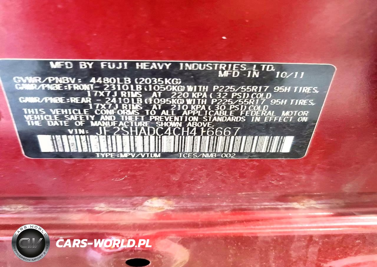 2012 Subaru Forester 2.5X Premium VIN:JF2SHADC4CH416667 - 12