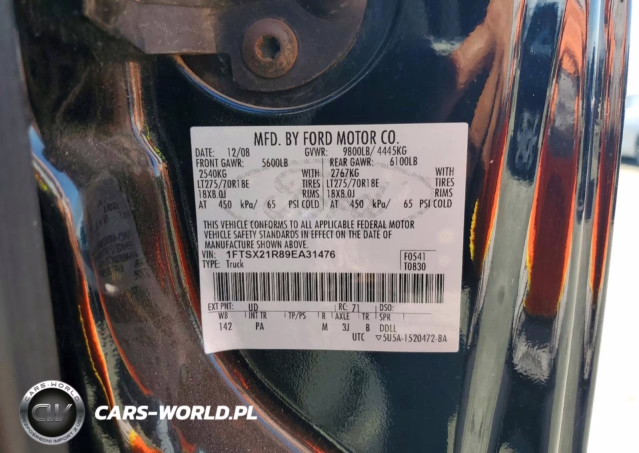 2009 Ford F250 VIN:1FTSX21R89EA31476 - 13