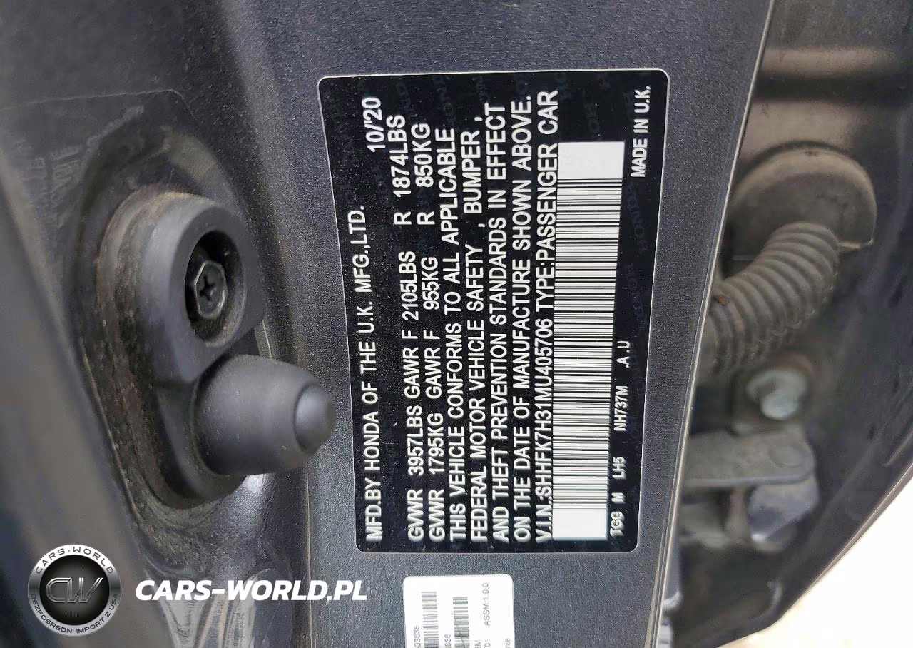 2021 Honda Civic Lx VIN:SHHFK7H31MU405706 - 12