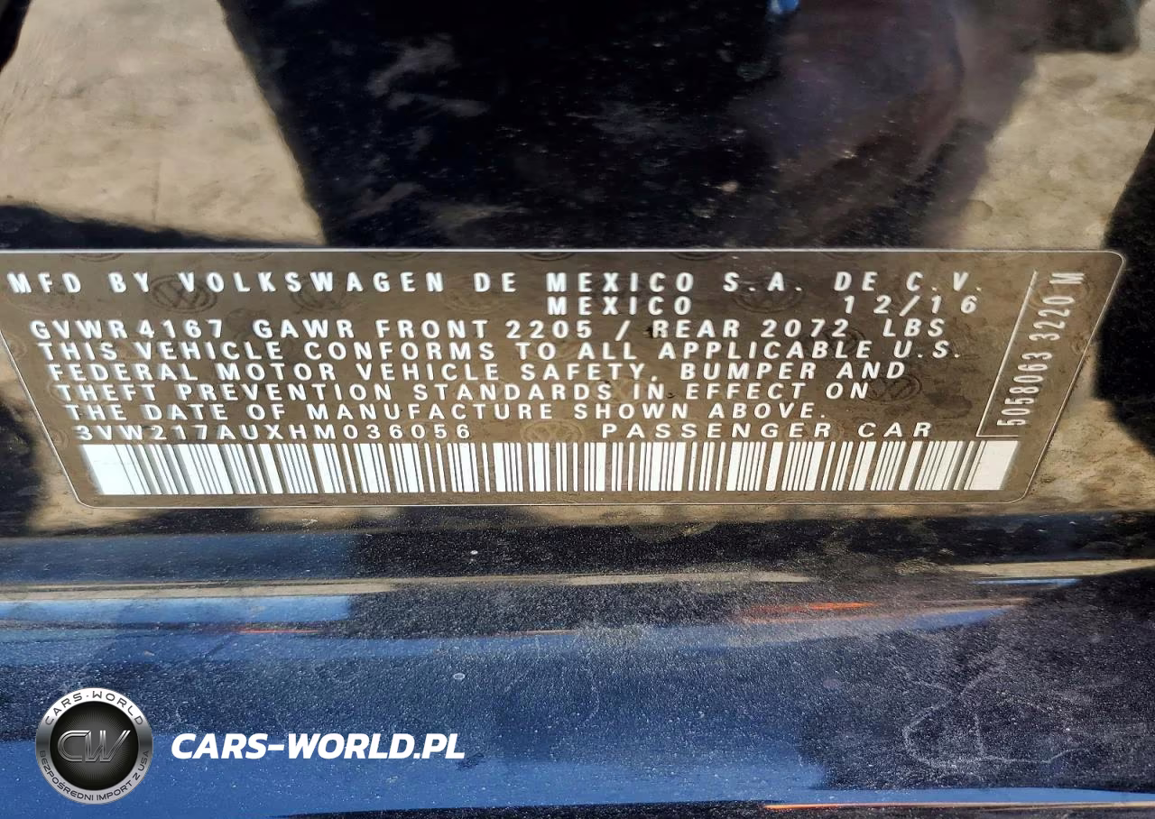 2017 Volkswagen Golf S VIN:3VW217AUXHM036056 - 13