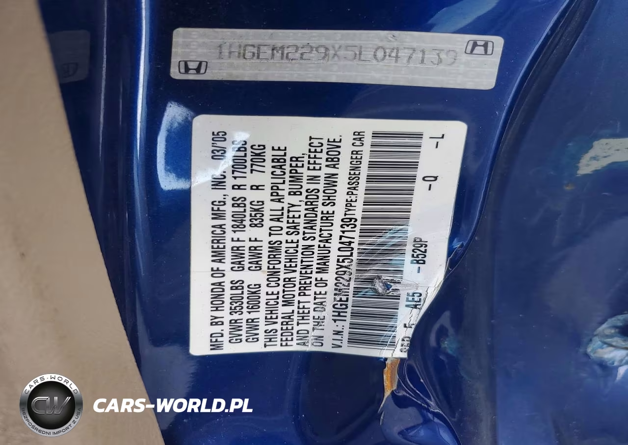 2005 Honda Civic Ex VIN:1HGEM229X5L047139 - 12