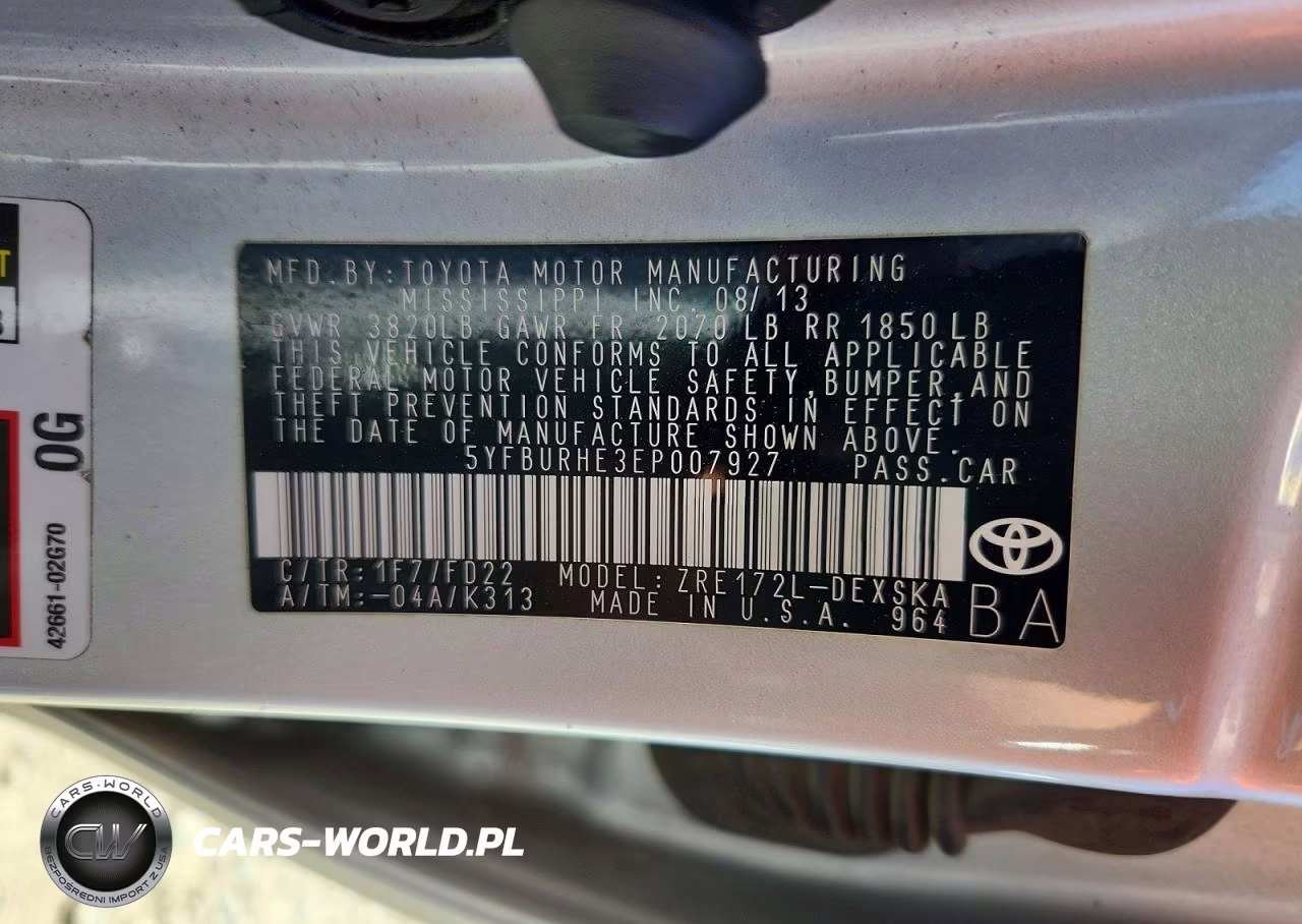2014 Toyota Corolla L VIN:5YFBURHE3EP007927 - 12
