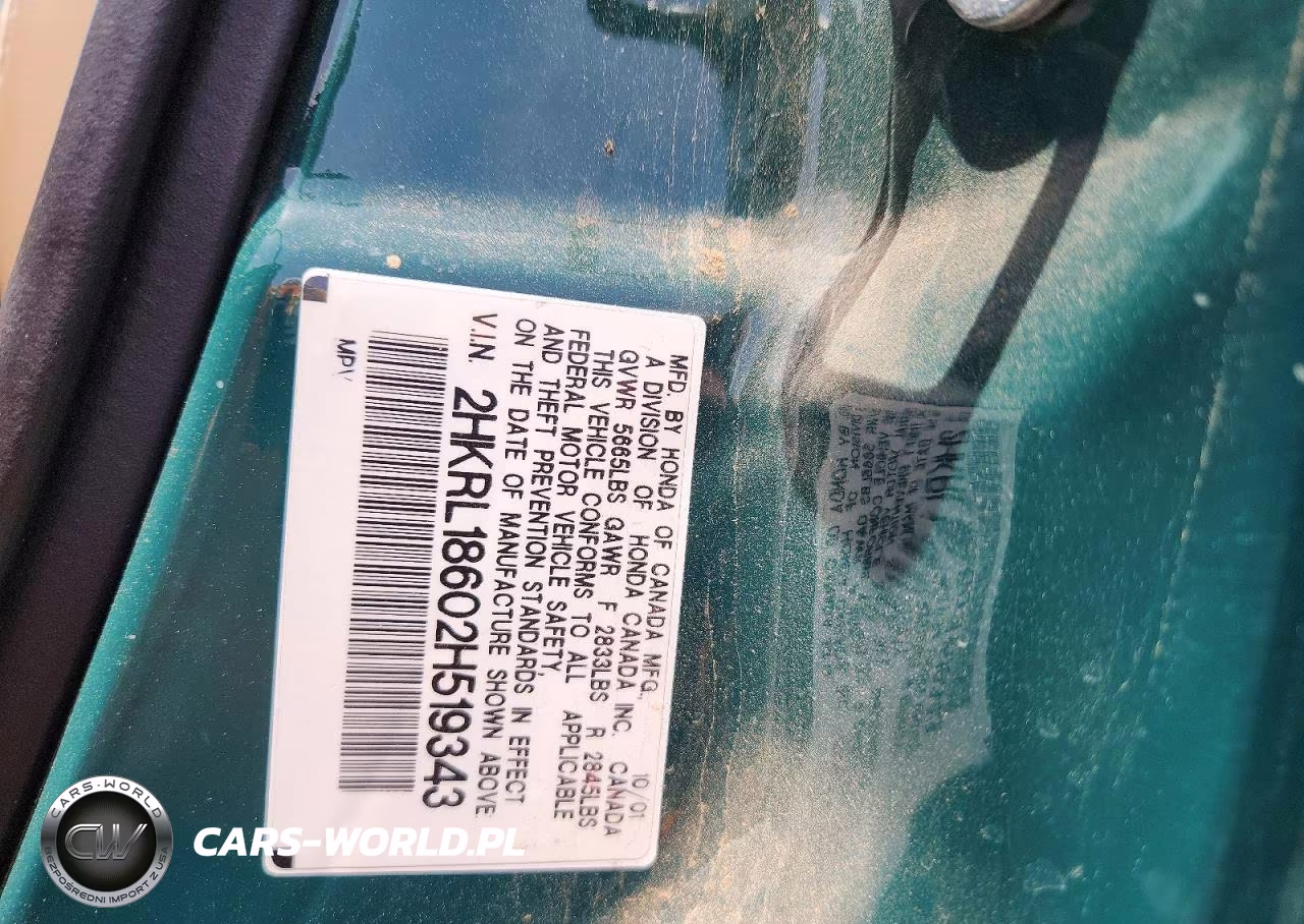 2002 Honda Odyssey Ex VIN:2HKRL18602H519343 - 13