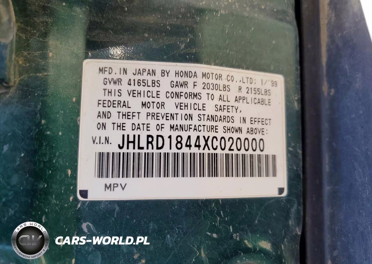 1999 Honda Cr-V Lx VIN:JHLRD1844XC020000 - 13