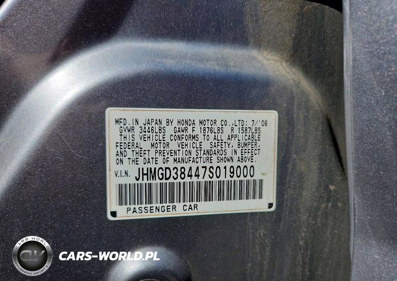 2007 Honda Fit VIN:JHMGD38447S019000 - 12