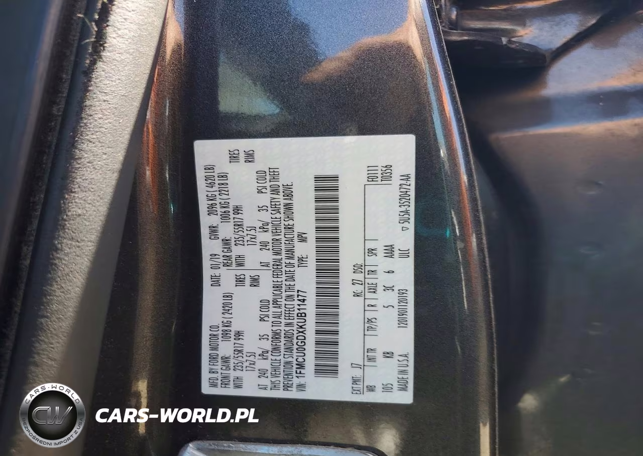 2019 Ford Escape Se VIN:1FMCU0GDXKUB11477 - 13
