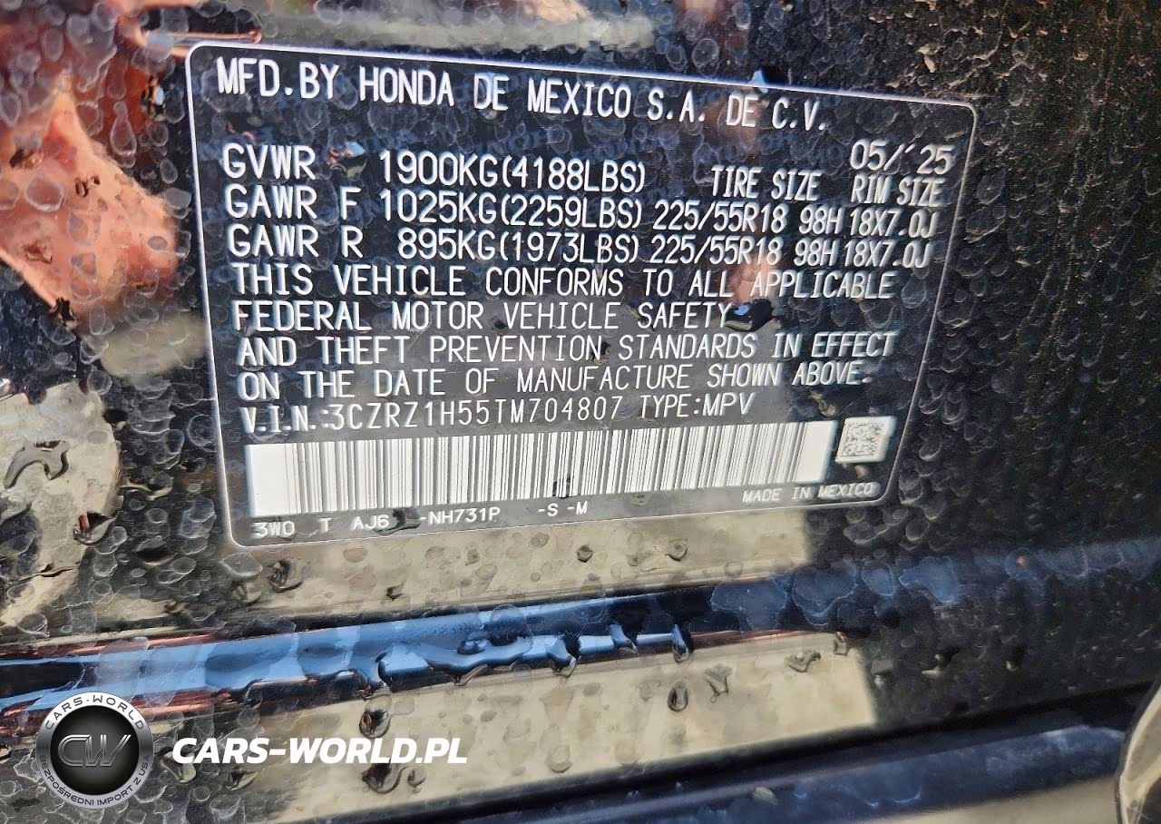2026 Honda Hr-V Sport VIN:3CZRZ1H55TM704807 - 13