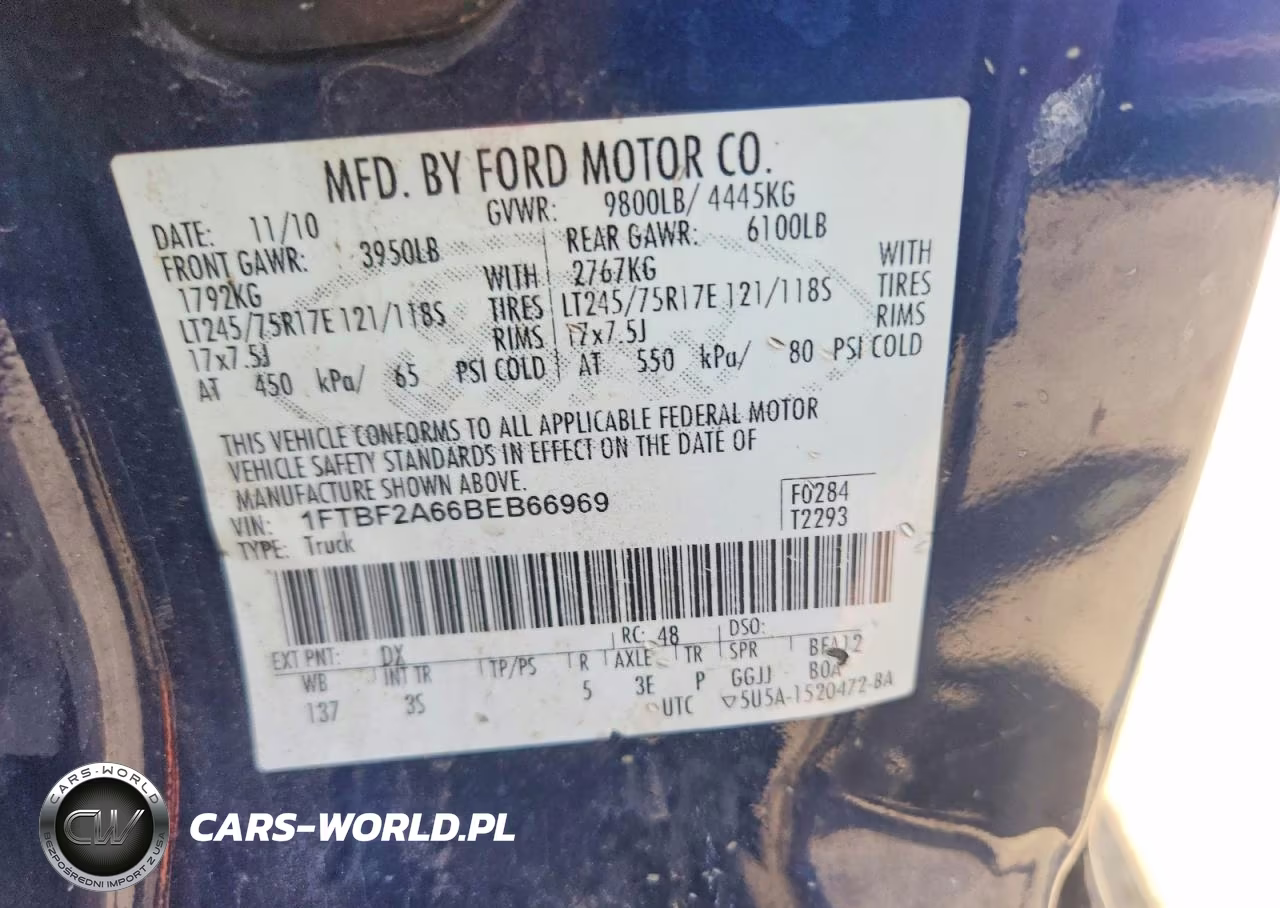 2011 Ford F250 Super Duty VIN:1FTBF2A66BEB66969 - 12
