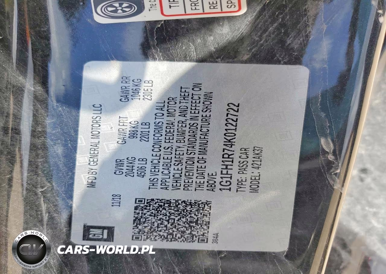 2019 Chevrolet Camaro Ss VIN:1G1FH1R74K0122722 - 13