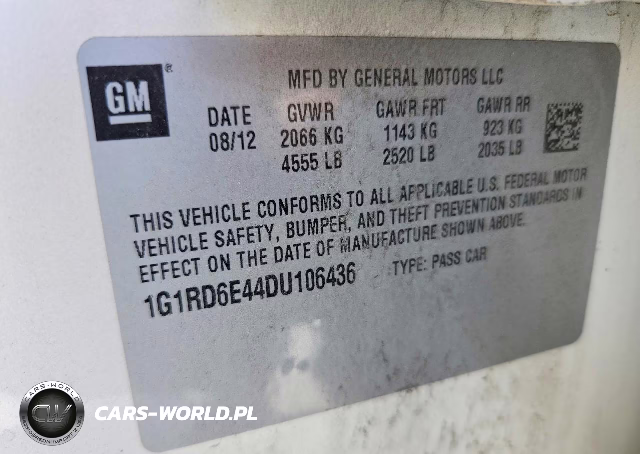 2013 Chevrolet Volt VIN:1G1RD6E44DU106436 - 12