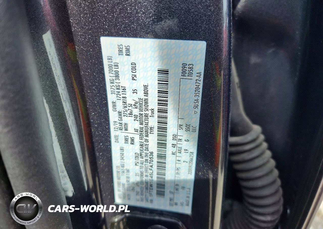 2020 Ford F150 Supercrew VIN:1FTEW1E45LFA70536 - 12
