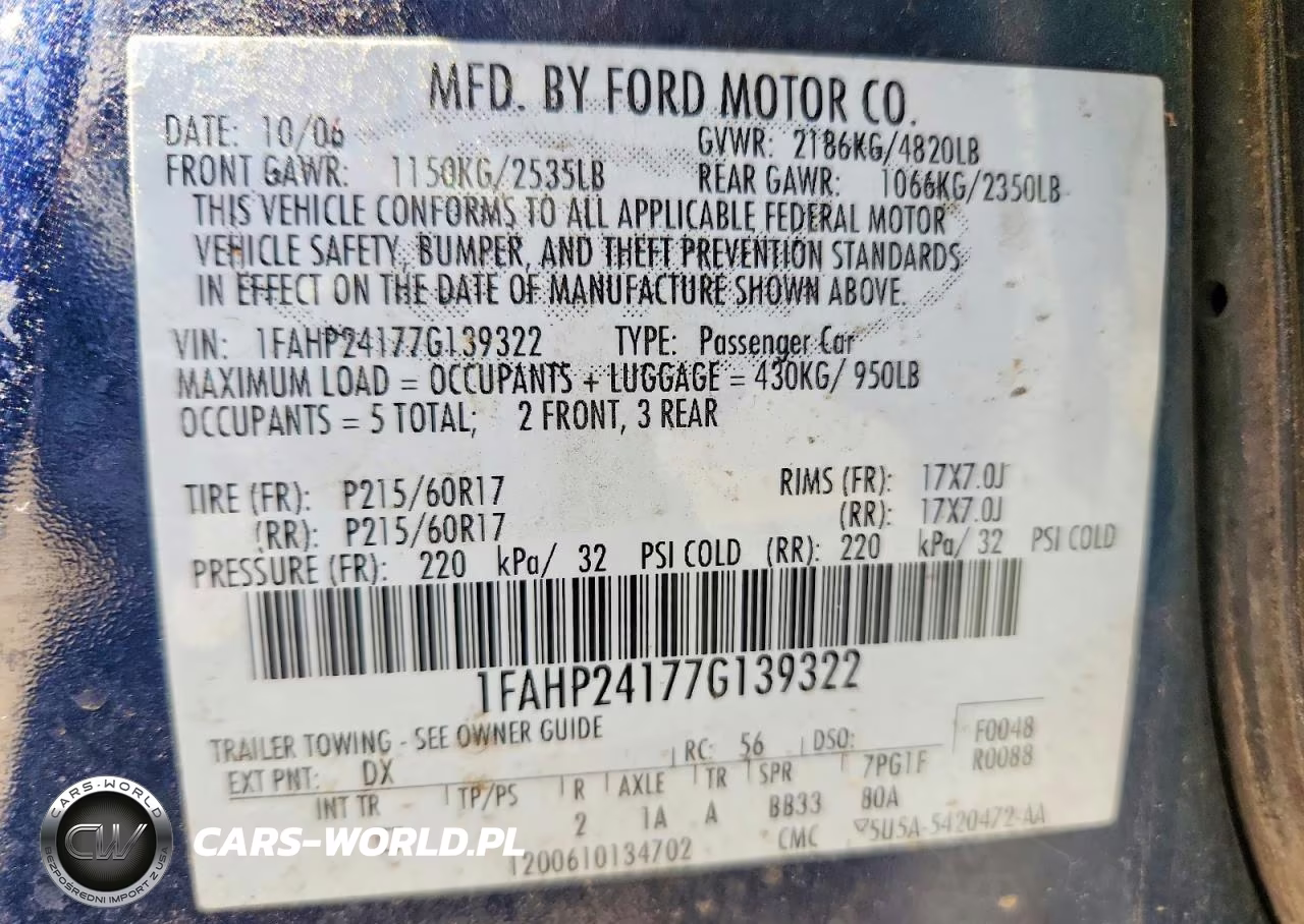 2007 Ford Five Hundred Sel VIN:1FAHP24177G139322 - 12