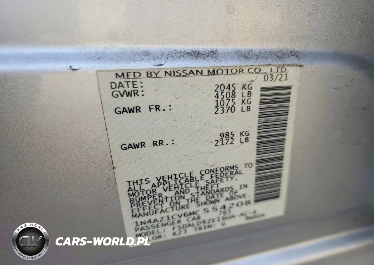 2021 Nissan Leaf Sv VIN:1N4AZ1CV6MC554208 - 12