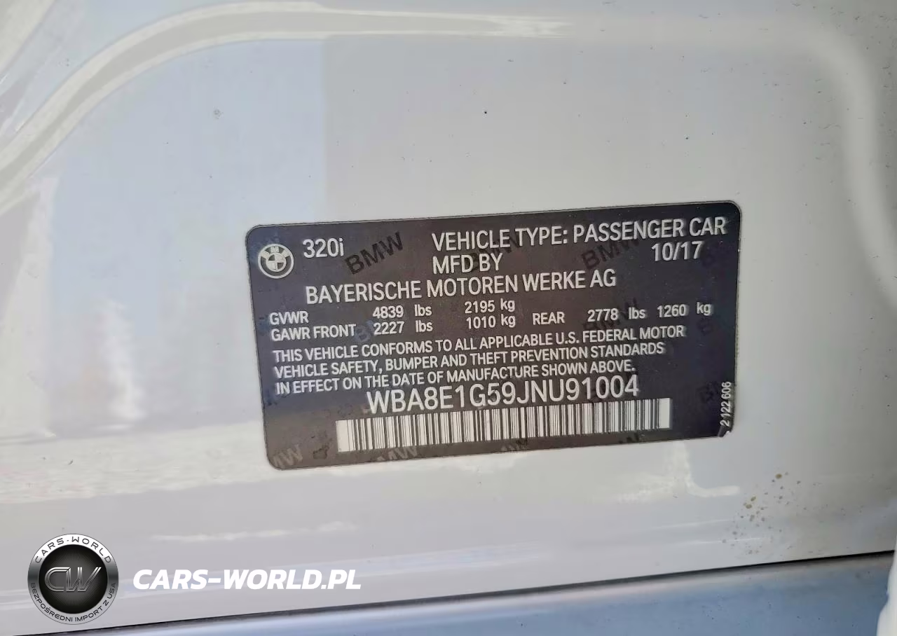 2018 BMW 320 I VIN:WBA8E1G59JNU91004 - 12