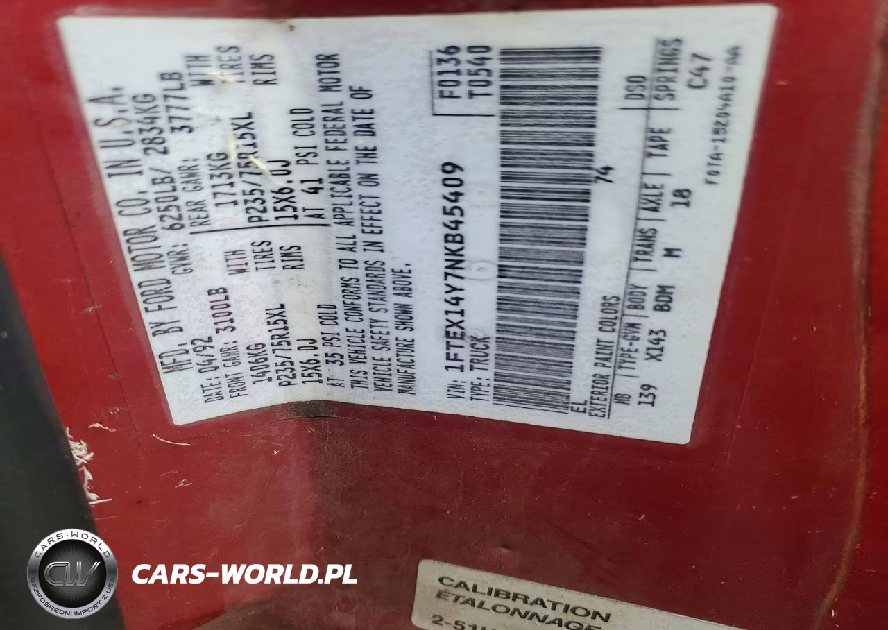 1992 Ford F150 VIN:1FTEX14Y7NKB45409 - 12