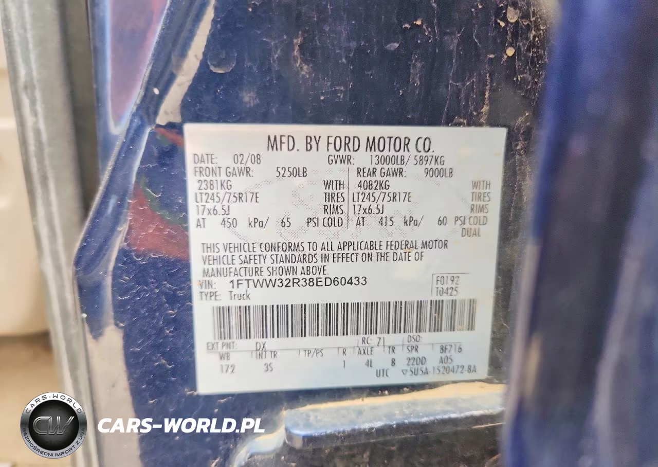 2008 Tvr F350 Super Duty VIN:1FTWW32R38ED60433 - 12