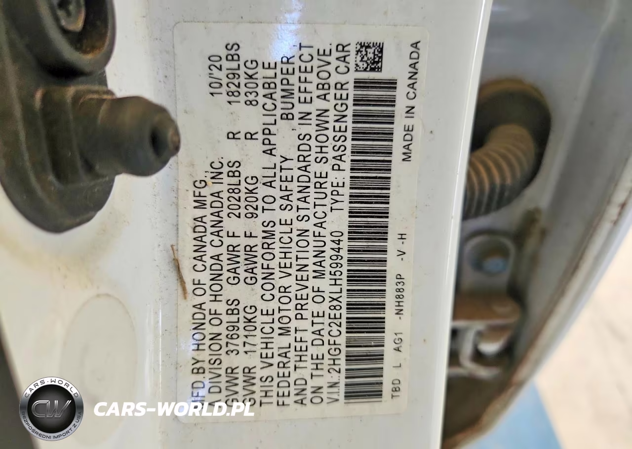 2020 Honda Civic Sport VIN:2HGFC2E8XLH599440 - 12