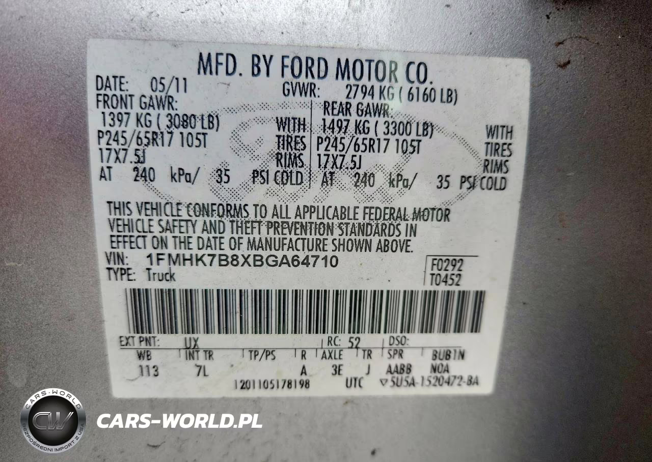 2011 Ford Explorer VIN:1FMHK7B8XBGA64710 - 13